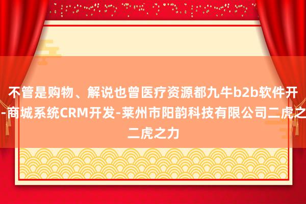 不管是购物、解说也曾医疗资源都九牛b2b软件开发-商城系统CRM开发-莱州市阳韵科技有限公司二虎之力